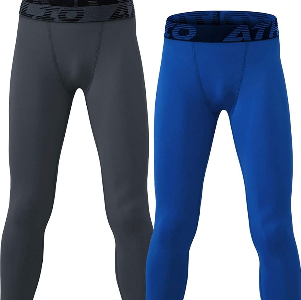 2 Pair Athlio Kids Small 8 Athletic leggings.